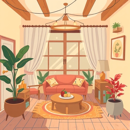 一幅描繪舒適居家環境的插圖