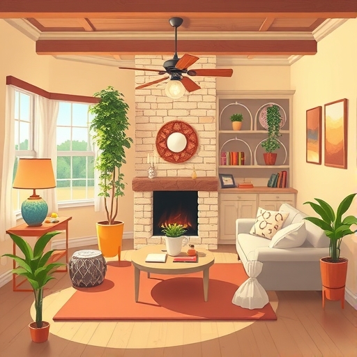 一幅描繪舒適居家環境的插圖