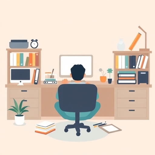 一位正在整理辦公桌的人