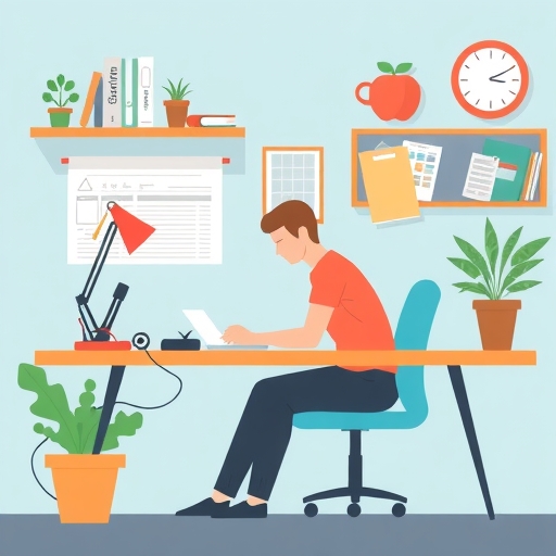 描繪高效工作的插圖。