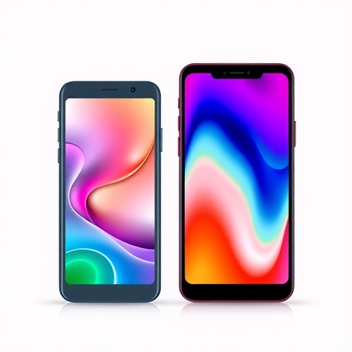 智慧型手機螢幕顯示看漲的金融市場K線圖。