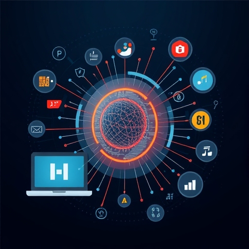 一位正在與顯示金融指標的全像投影互動的人