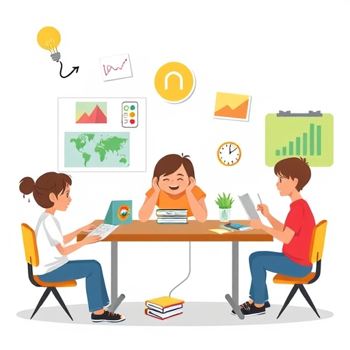 一位觀察大型抽象螢幕上圖形元素的思考者