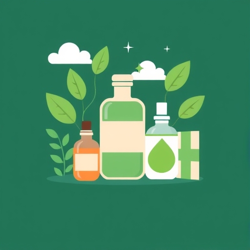 一個展示再生能源與綠色生活的插畫