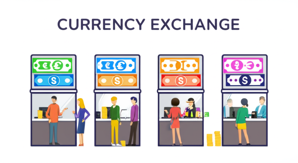 ภาพประกอบธนบัตรและเหรียญยูโรหลากหลายชนิด