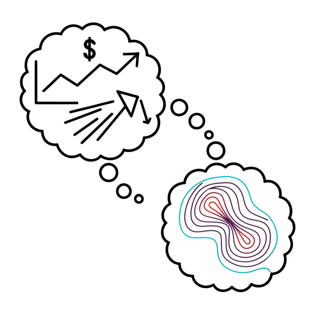 ภาพประกอบฟองอากาศสองอันที่แสดง CFD การเงินและ computational fluid dynamics