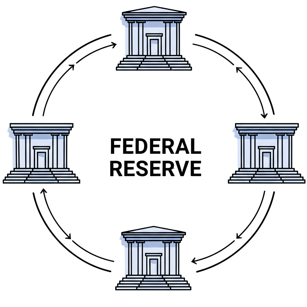 Federal Reserve and money flow between banks