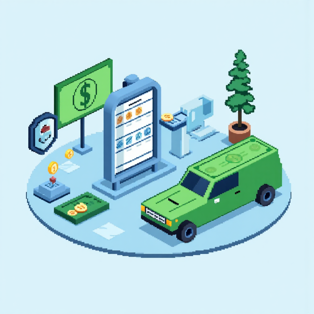 Visual representation of secure financial transactions with a shield icon and currency symbols illustrating safe deposits and withdrawals in a secure environment with a calm blue and green color scheme