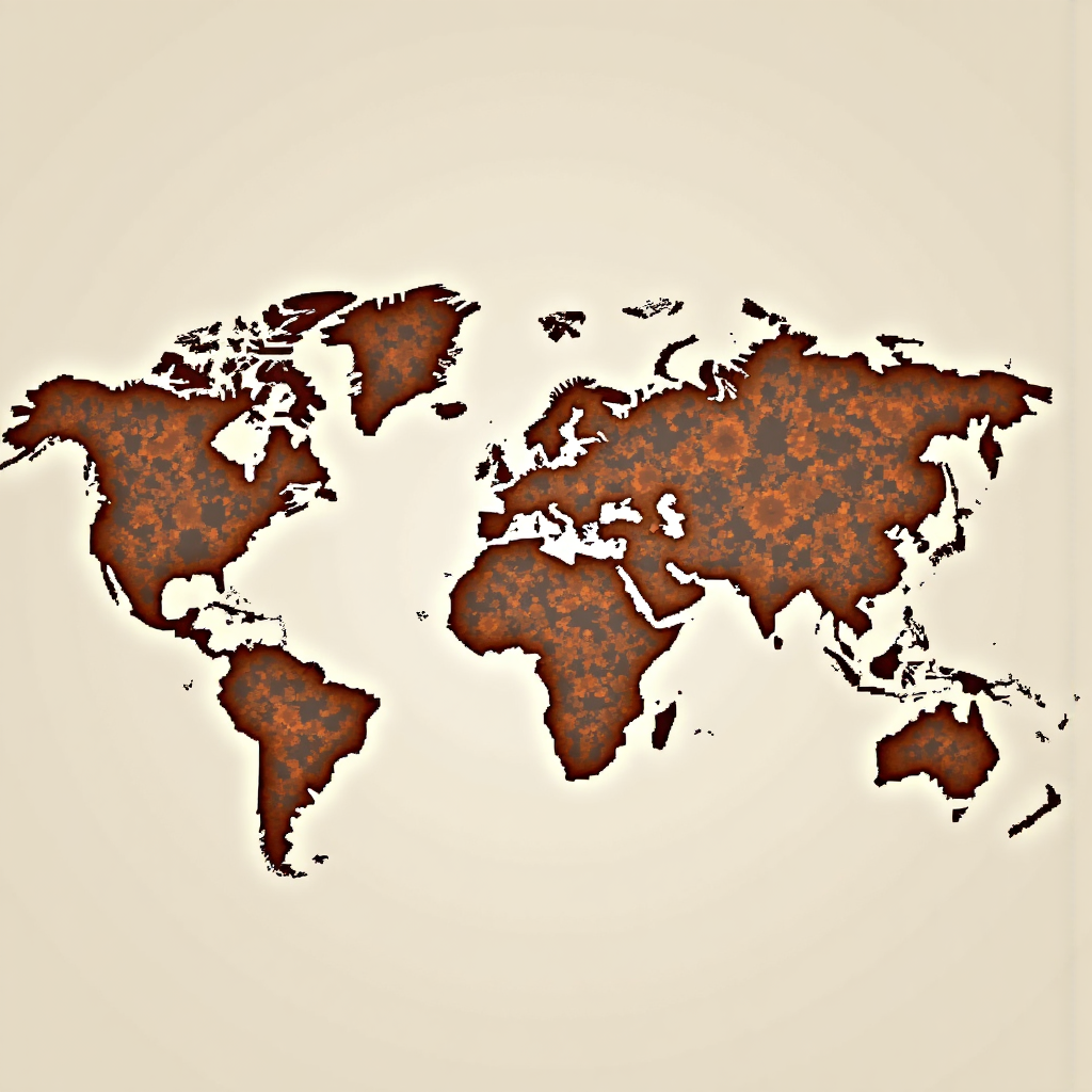 abstract illustration representing the connection between global economic news and the value of currencies with flowing lines and interconnected nodes in a muted earth tone palette conveying complex relationships